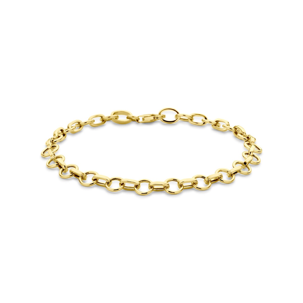 Goldenes Damenarmband 14k mit Ankerkettengliedern, 6 mm breit