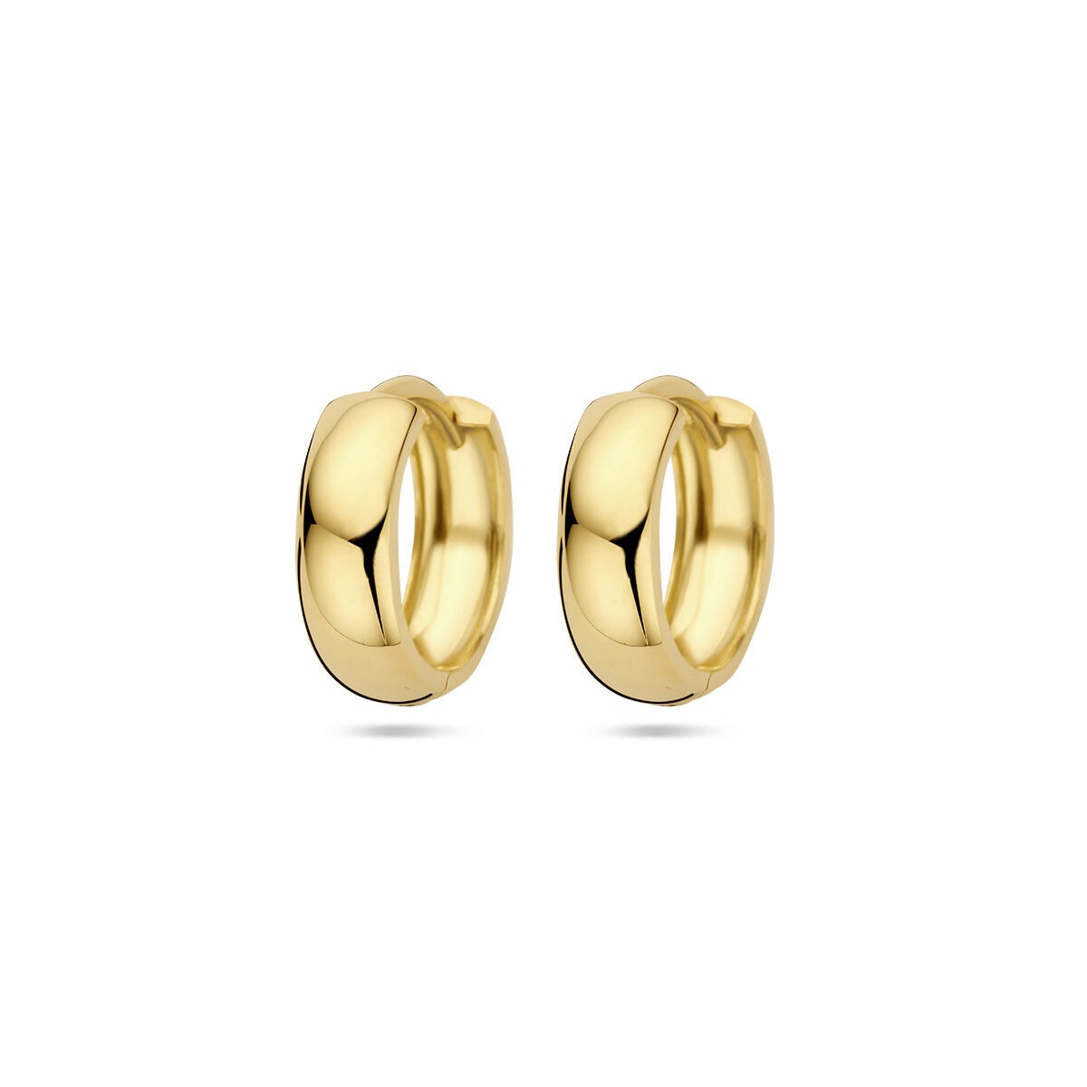 9k gelbgoldene Klappohringe mit einer Breite von 13 mm
