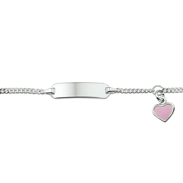 Gravurarmband Herz Emailleplatte 5,0 mm Silber rhodiniert