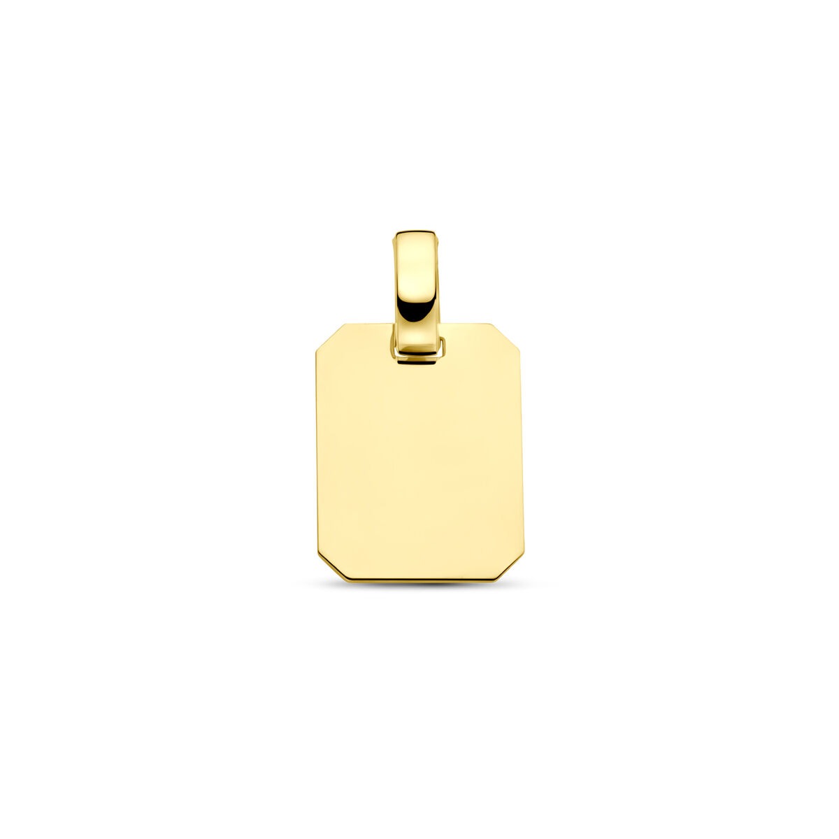 Gravuranhänger aus 9k Gelbgold in rechteckiger Form mit glatter Oberfläche
