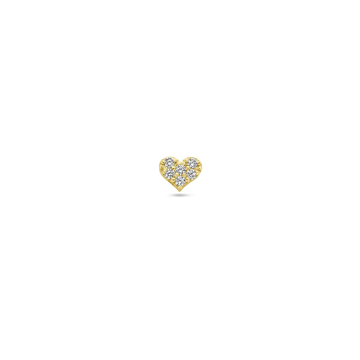 Herzförmiger Piercing aus 9k Gelbgold mit funkelnden Steinen