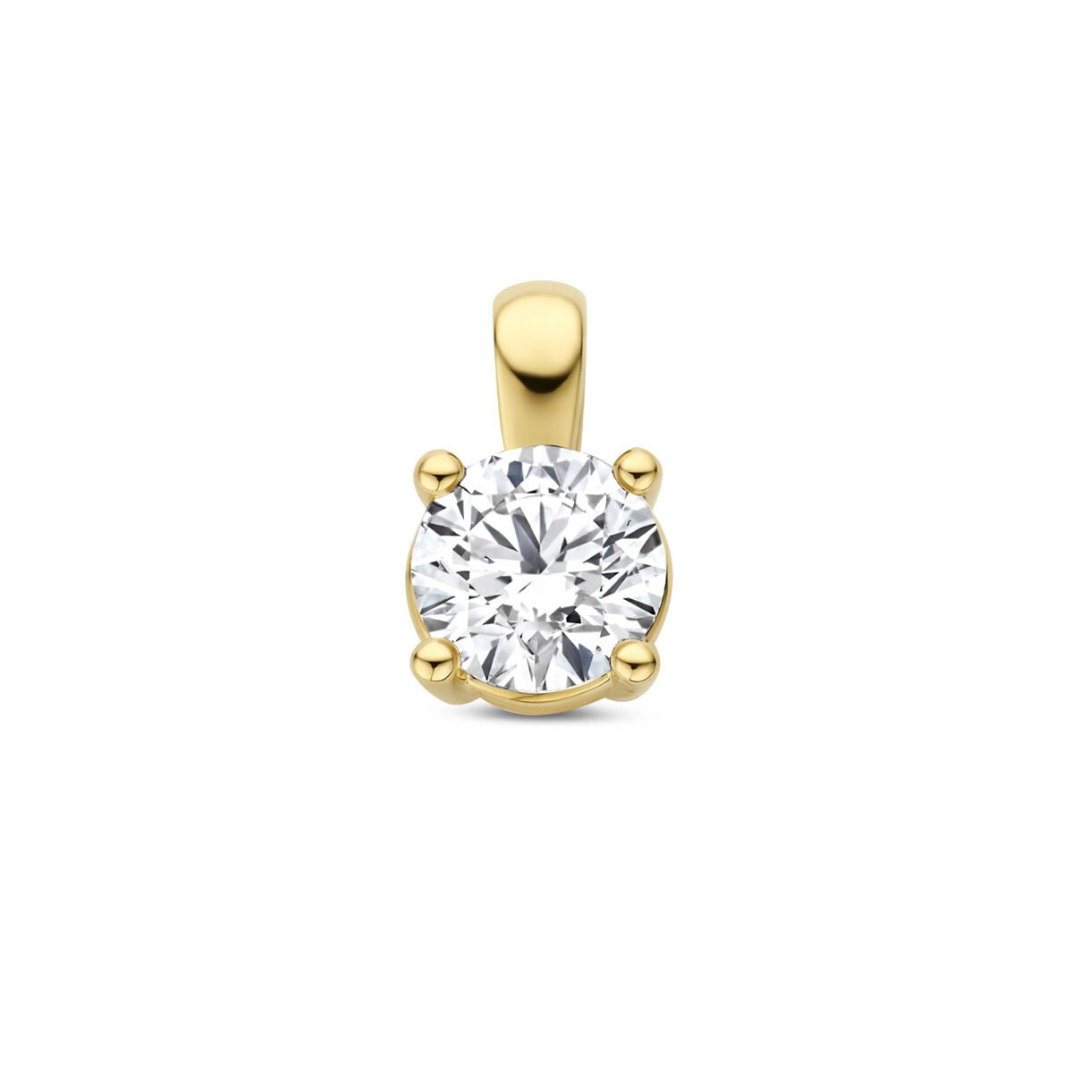 14k gelbgoldener Anhänger mit brillant geschliffenem, lab-grown Diamanten von 0,50 ct