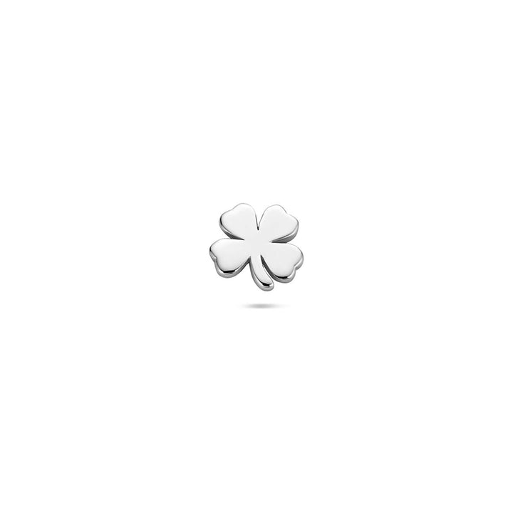 Zilveren flat back piercing klavertje – gerhodineerd 925