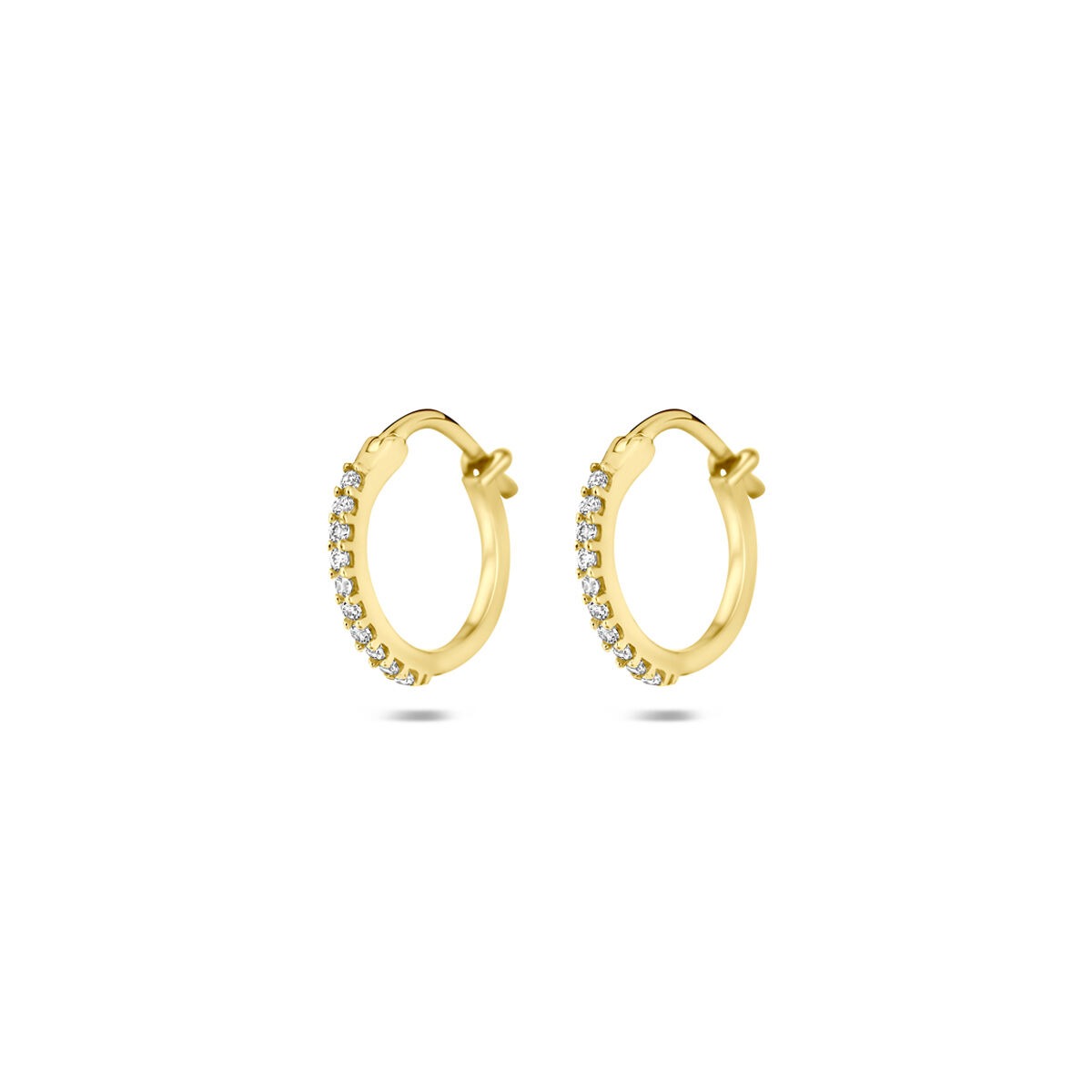 14 Karat Gelbgold-Ohrringe mit Zirkonia