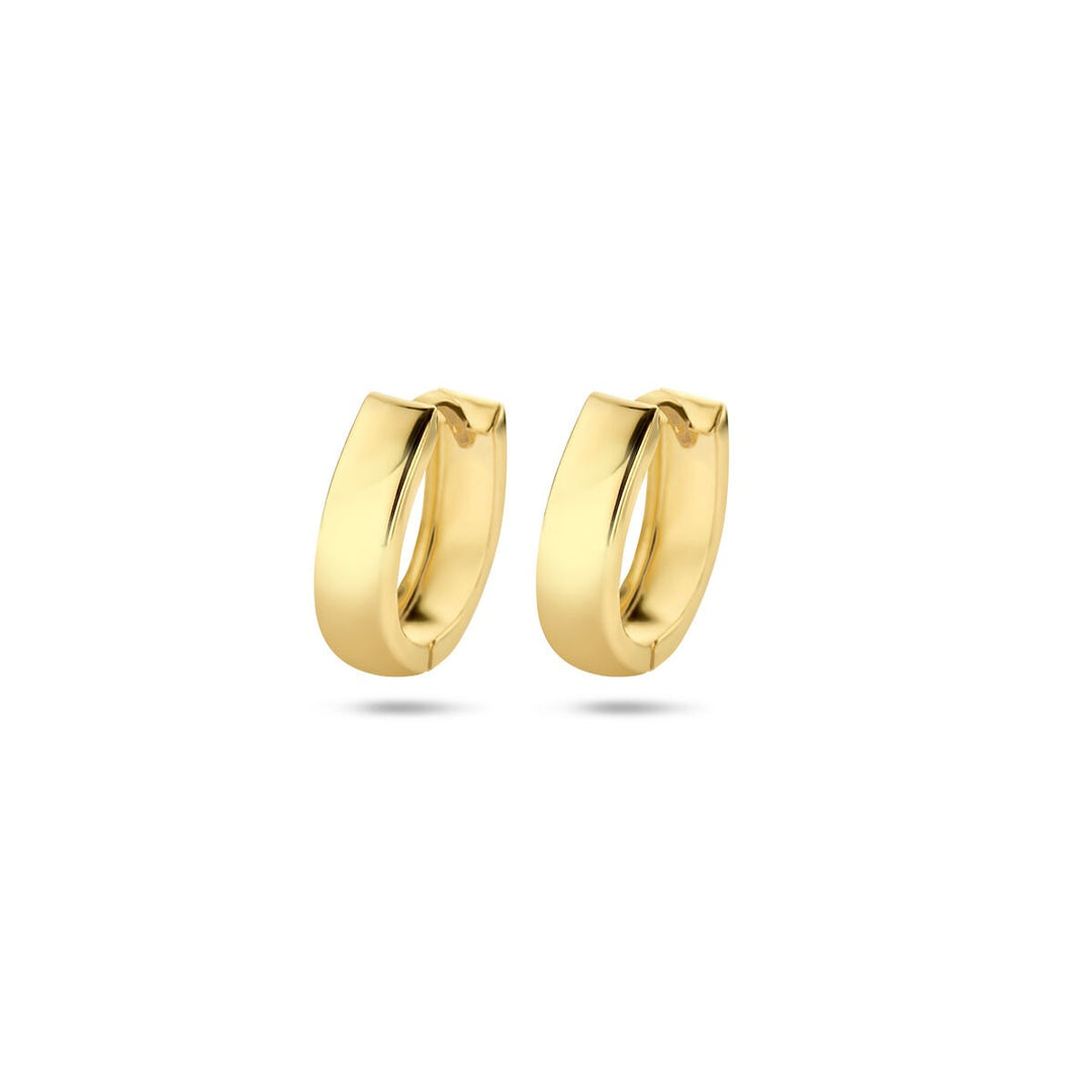 flache Ohrhänger 4,0 mm 14K Gelbgold