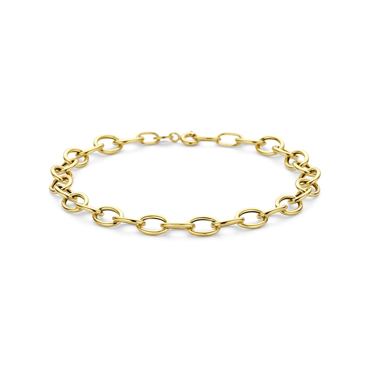 14k Gelbgoldene Anker-Armband mit ovalen Gliedern