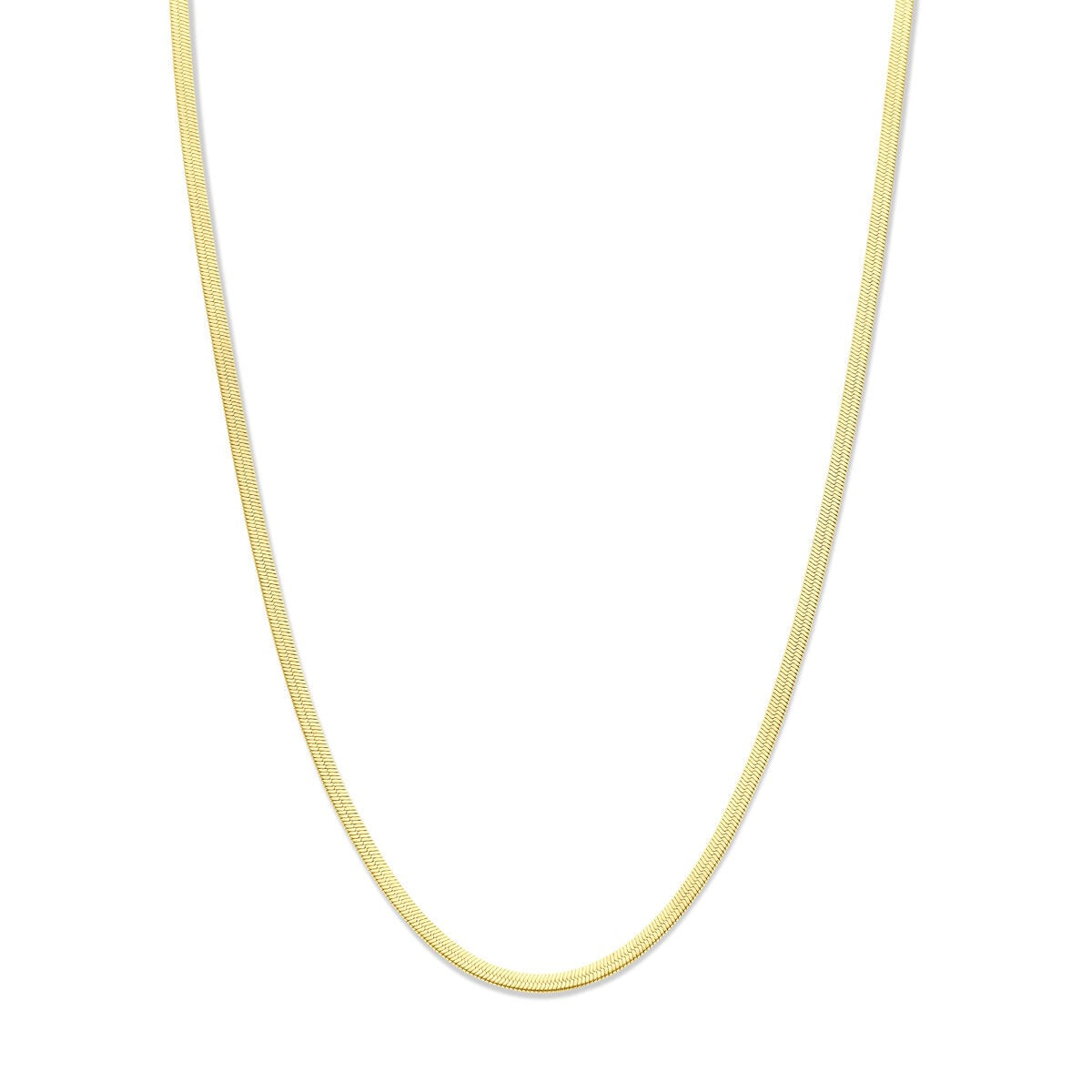 Goldfarbener Stahl-Omega-Collier mit einer Breite von 3 mm und einer Länge von 40-45 cm
