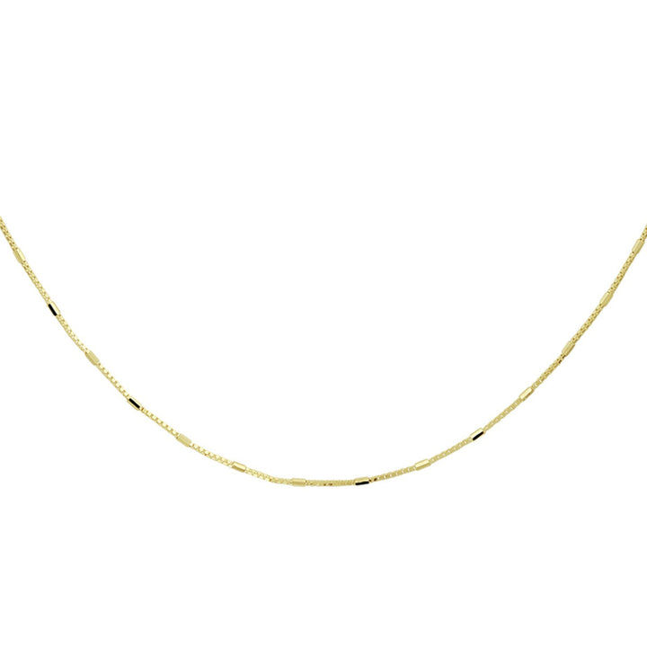 Venezianische Halskette und Stäbe 0,9 mm 45 cm 14 K Gelbgold