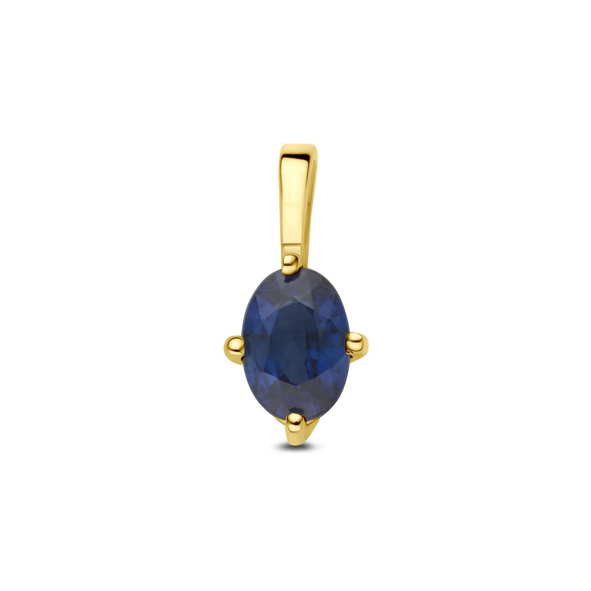 Hänger aus 14k Gelbgold mit ovalem, blauen Saphir