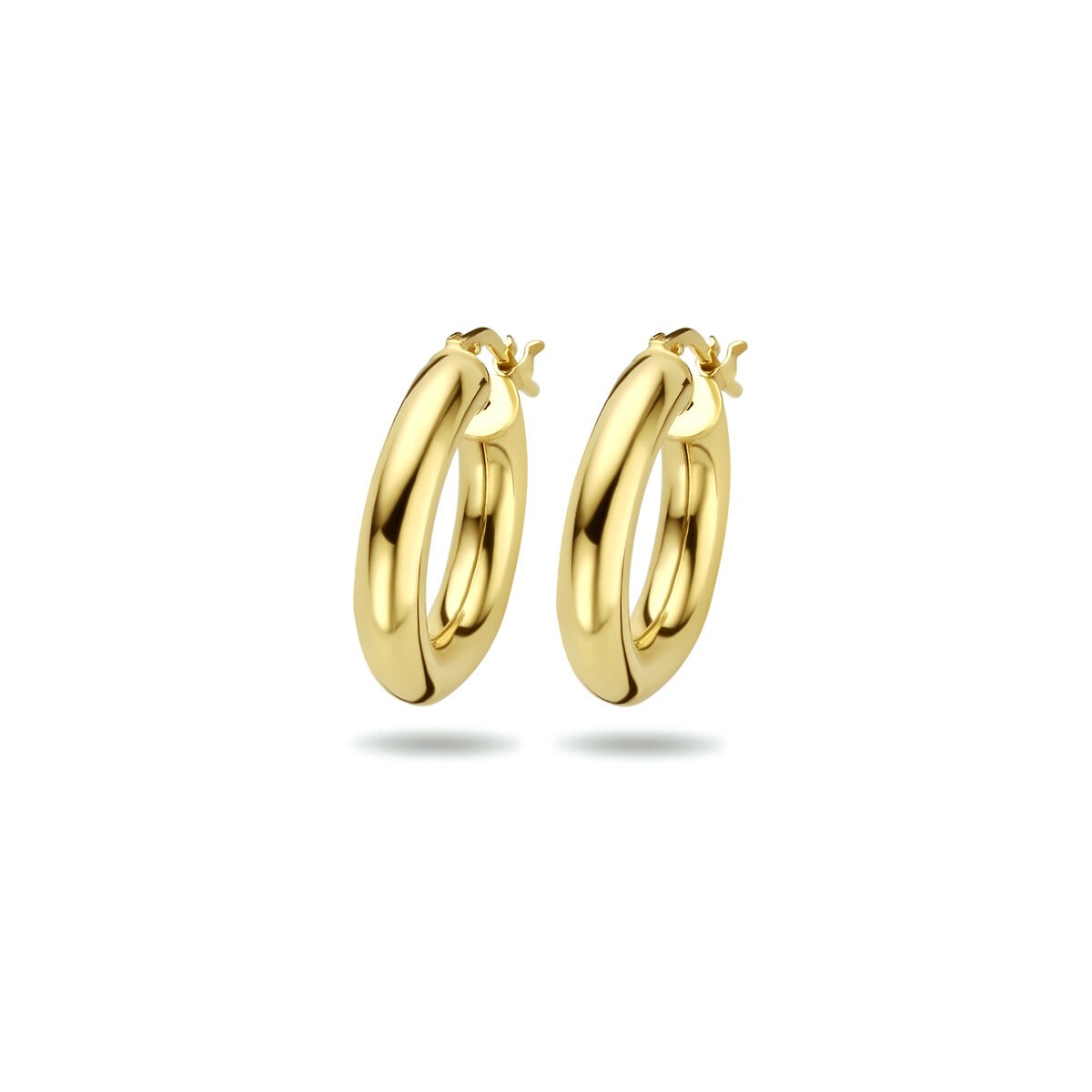Vergoldete Silberohrringe in Goldfarbe mit einem Durchmesser von 4 mm