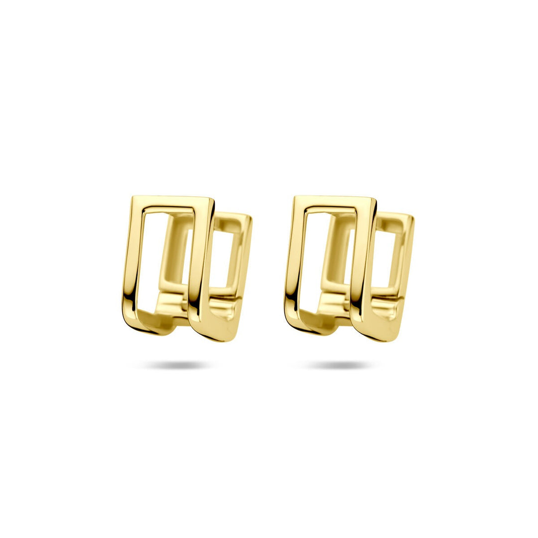 klapoorringen 11 mm 1 micron zilver verguld (geel)