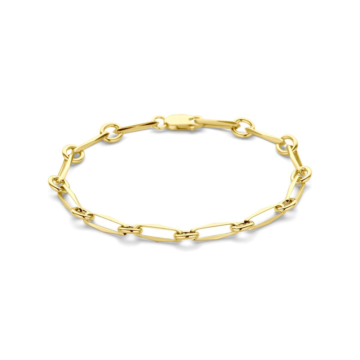 Armband aus 14k Gelbgold mit geschlossenen Gliedern und einer Breite von 5,0 mm