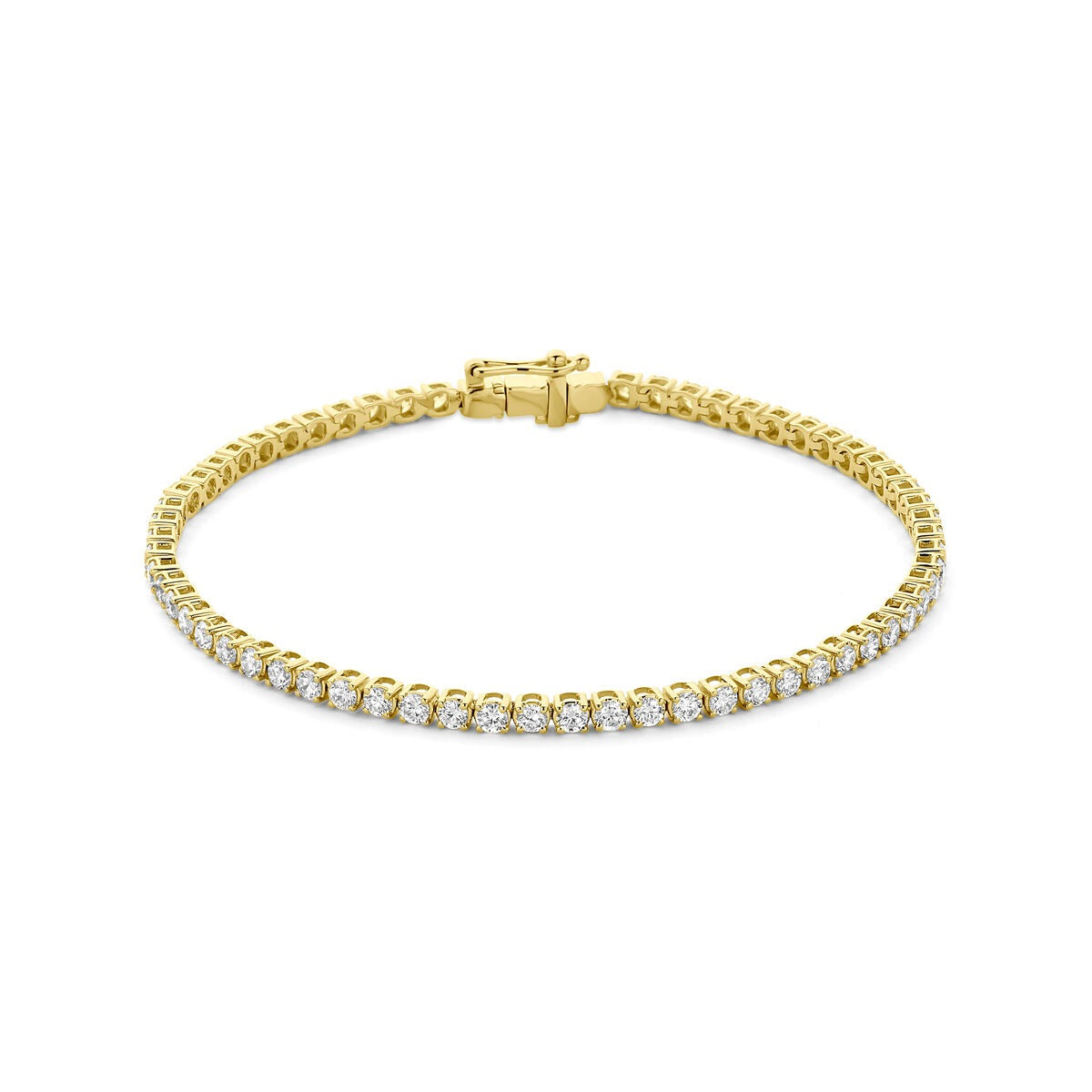 14k Goldenes Tennisarmband mit lab-grown Diamanten und gelbem Gold