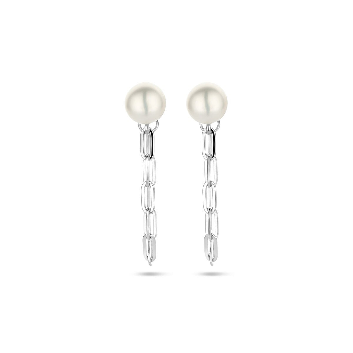 Ohrstecker Perle 6,5 mm Silber rhodiniert