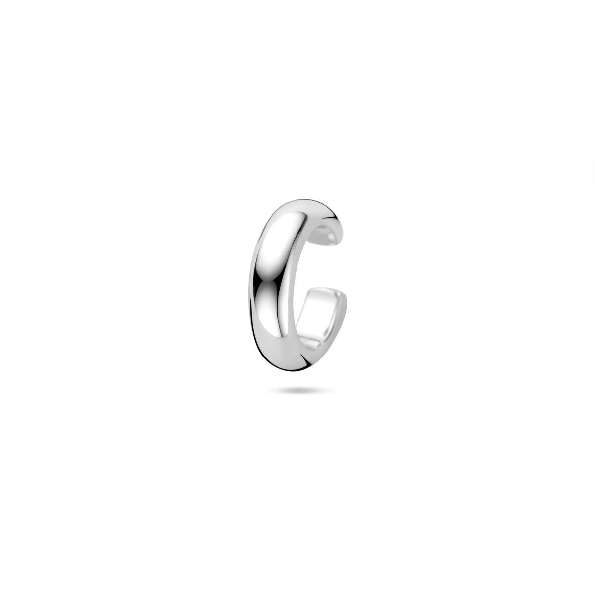 Gerhodinierter silberner Ear Cuff mit glänzender Oberfläche, 12,5 x 3,5 mm