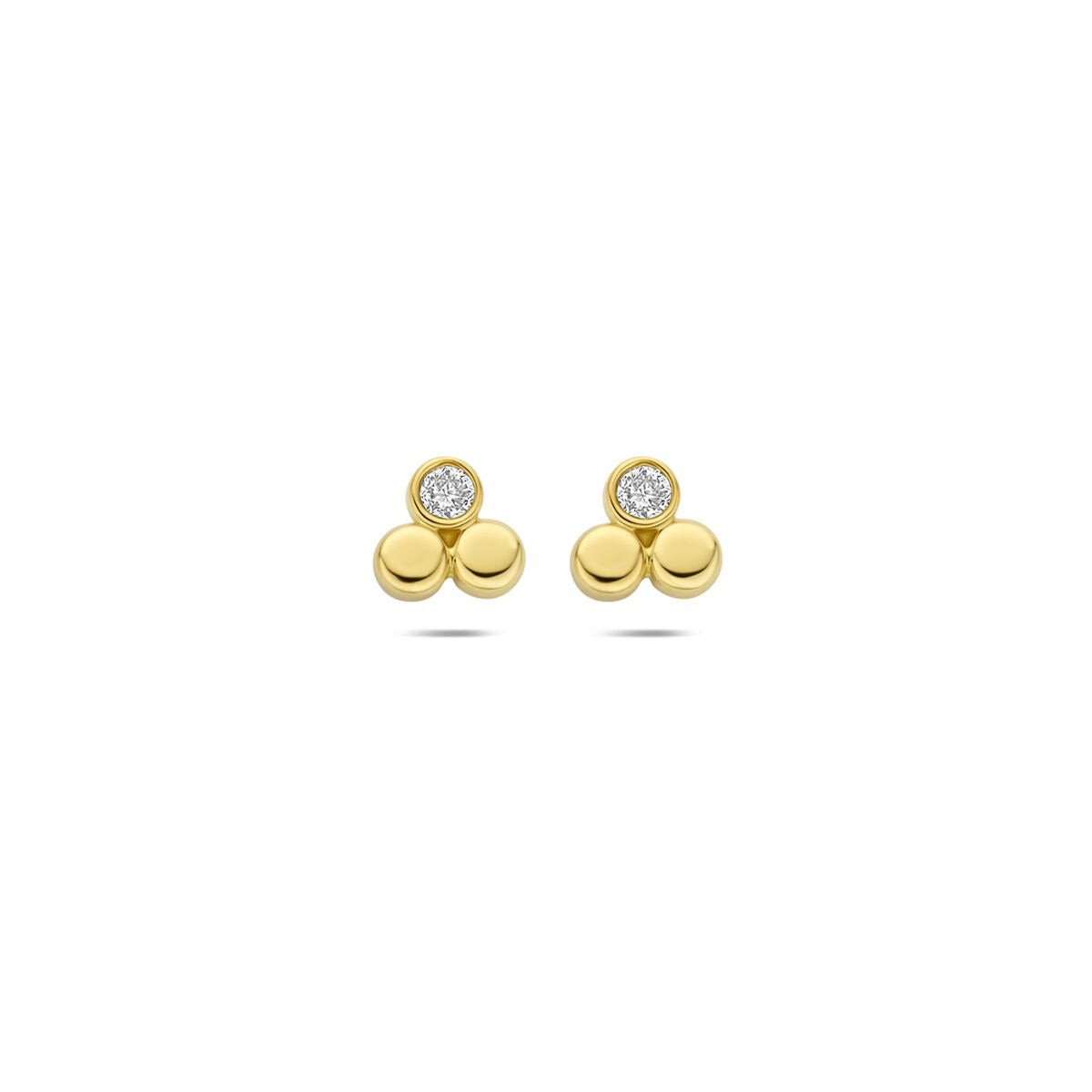 14k gelbgoldene Ohrstecker mit einem lab-grown Diamanten von 0,13 ct