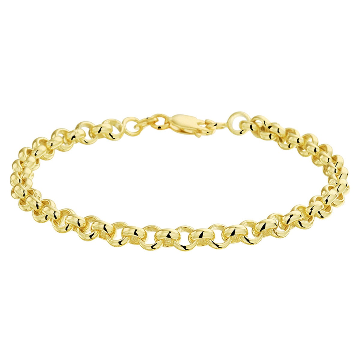 14k Armband aus gelbem Gold mit Jasseron-Gliedern und Karabinerverschluss