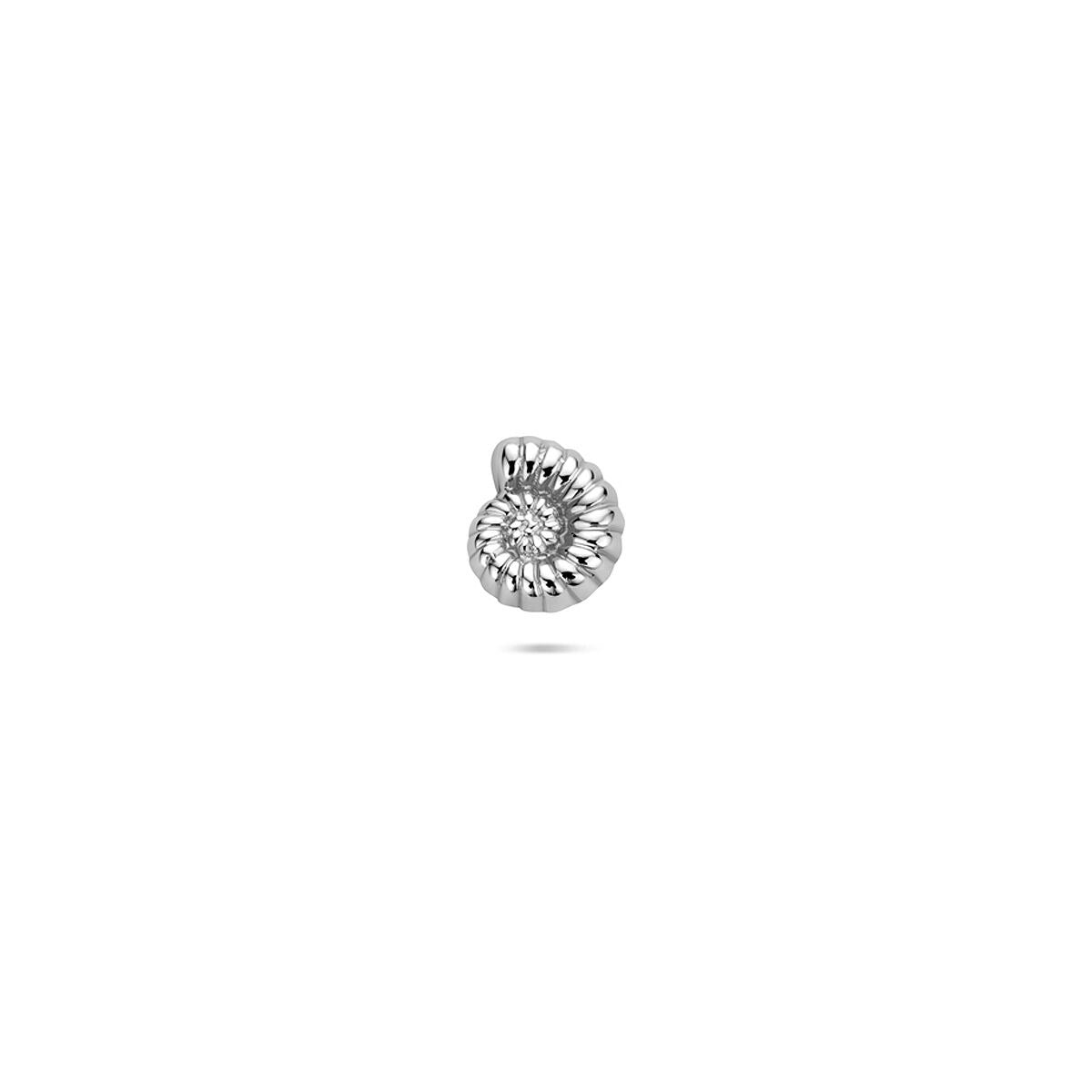 Zierliches, gerhodiniertes 925er Silber Piercing in Muschelform mit feinem Design