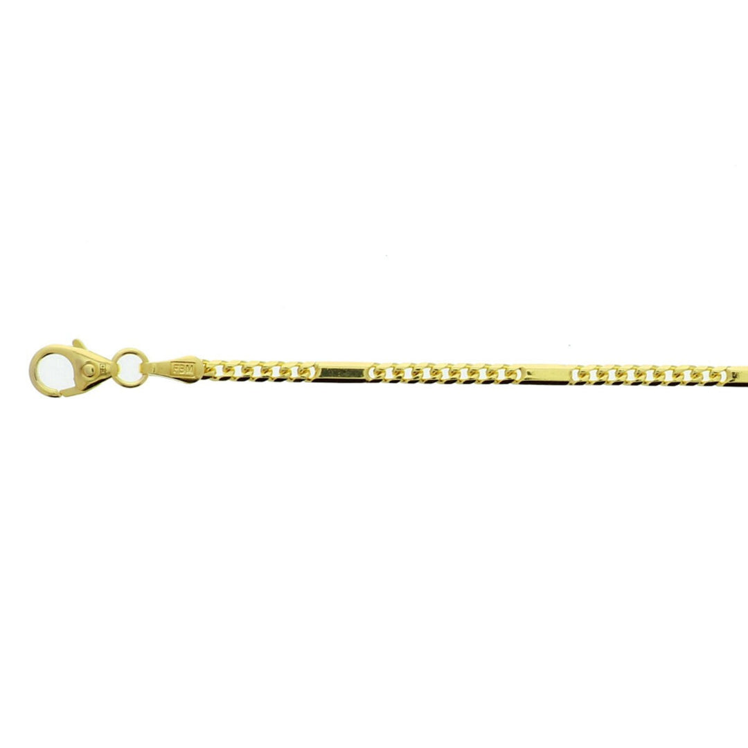 14k Geelgouden gourmette ketting met tussenstukken – 2 mm