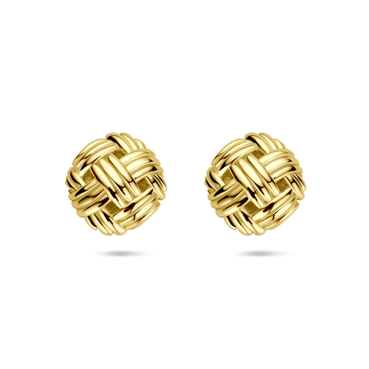 Goldene Ohrstecker aus 14 Karat Gelbgold mit einem Durchmesser von 12 mm in Kugelform