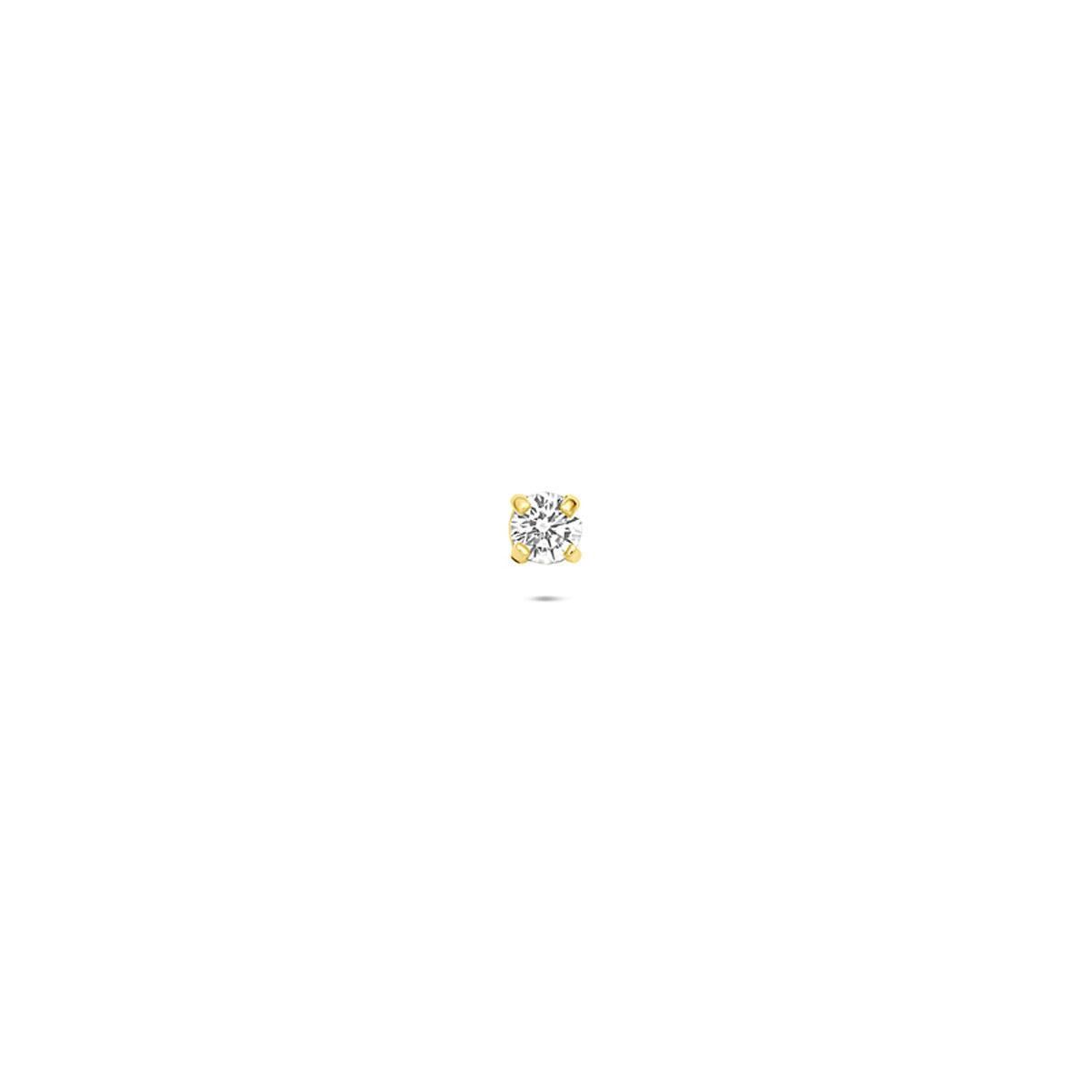 Flachpiercing aus 9k Gelbgold mit 2 mm Zirkonia in quadratischer Form