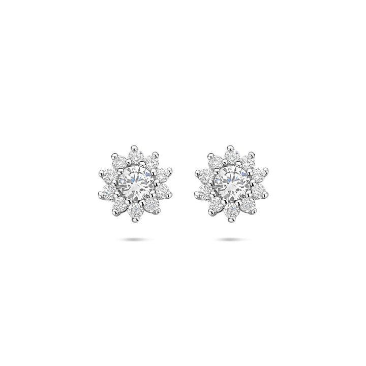 erhodineerd 925 Zilveren Oorknoppen met Zirkonia – 8mm Briljant Zirkonia voor Dames