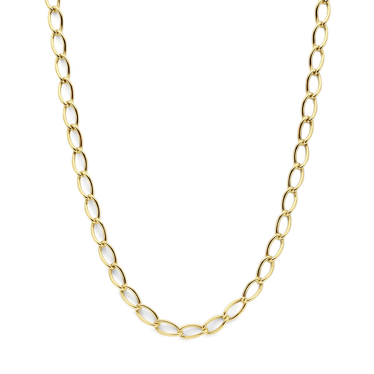 14k gelbgoldenes Anker-Collier mit ovalen Gliedern