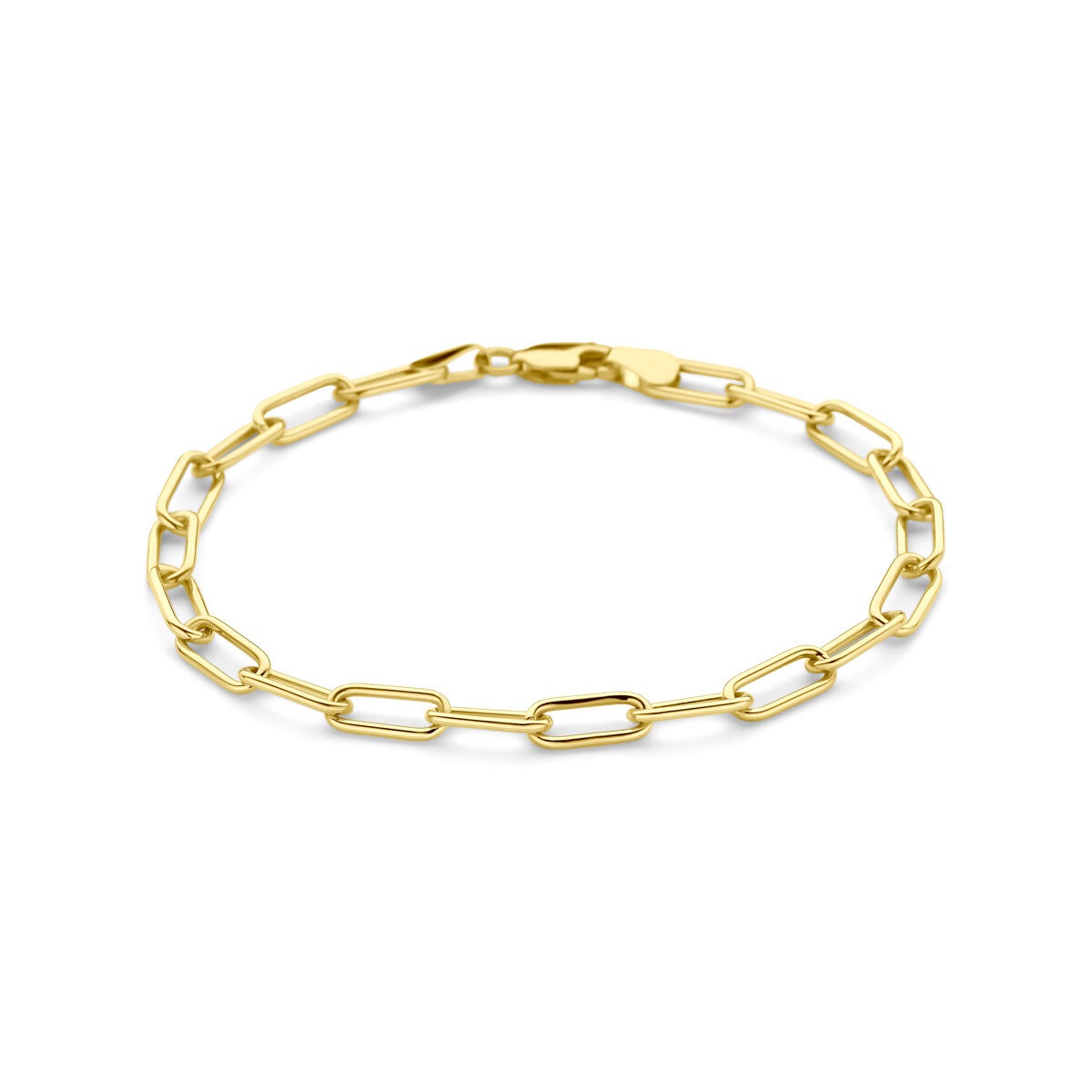 Armband aus 9k Gelbgold mit silberner Kern, in Kettenform mit ovalen Gliedern