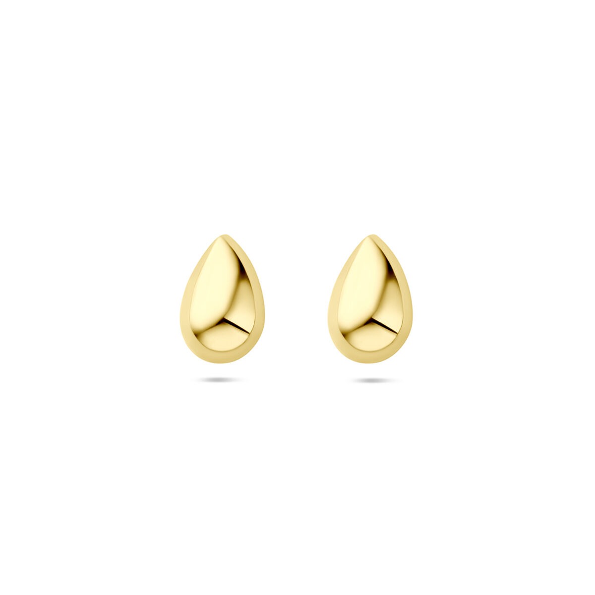 Doppiohrstecker aus 14k Gelbgold in Tropfenform mit glänzender Oberfläche