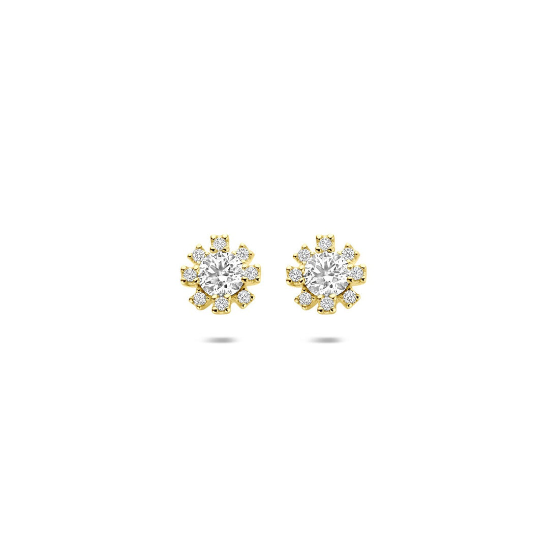 Gouden Oorknopjes 14k met Zirkonia – Entourage Zetting