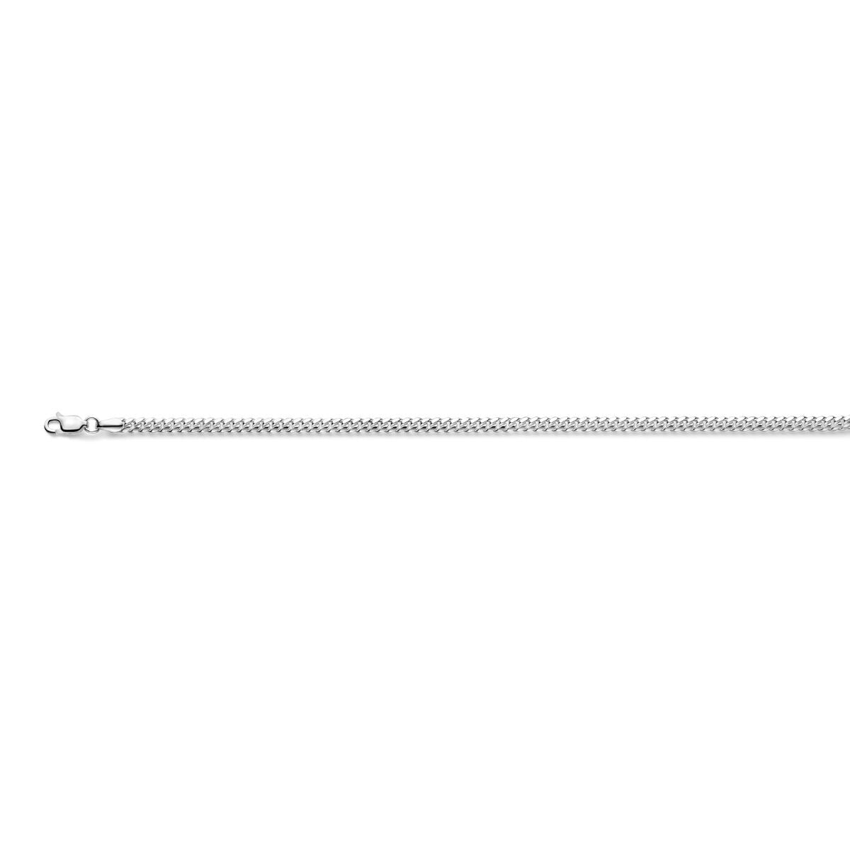 Silberne Damenkette mit Gourmette-Schaltung, 4 mm breit, aus 925 Silber