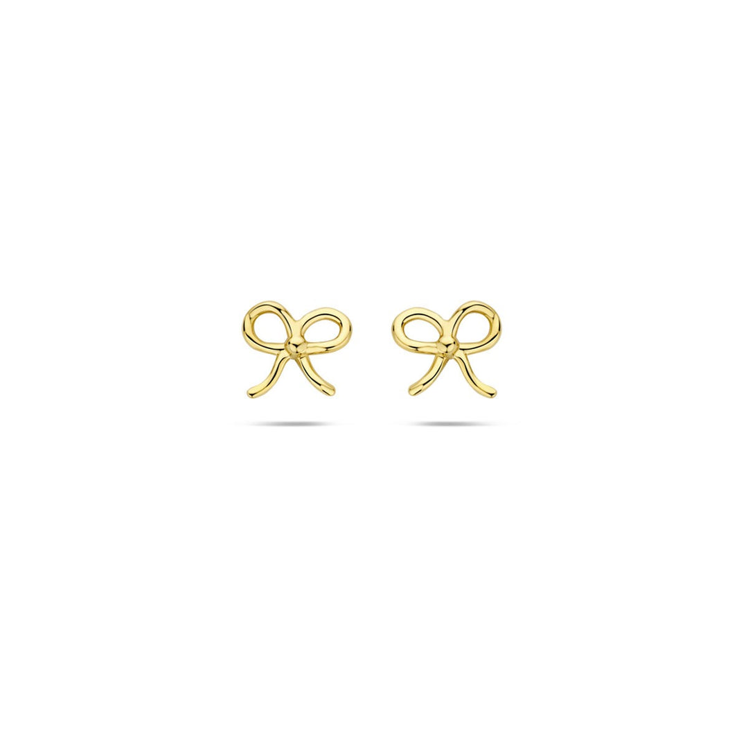 14k Geelgouden Oorknoppen Strik