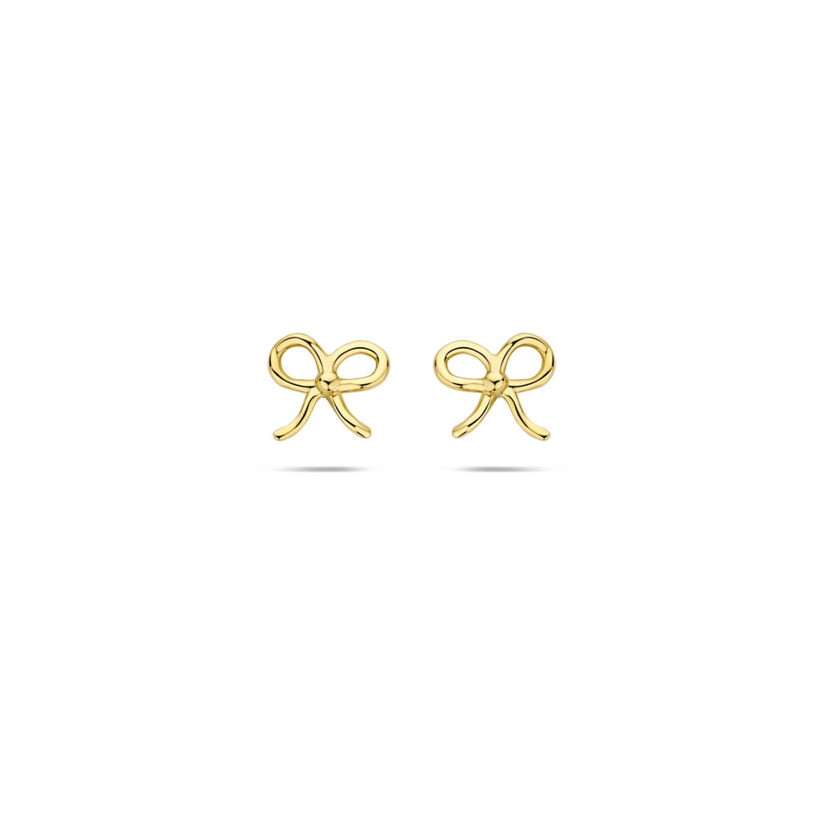 Ohrstecker aus 14k Gelbgold in Form einer Schleife mit feinen Details