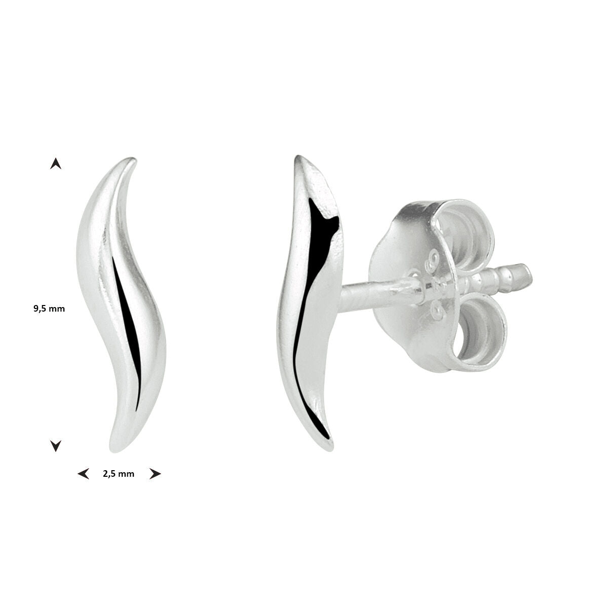 Silberne Ohrstecker in schlichter V-Form