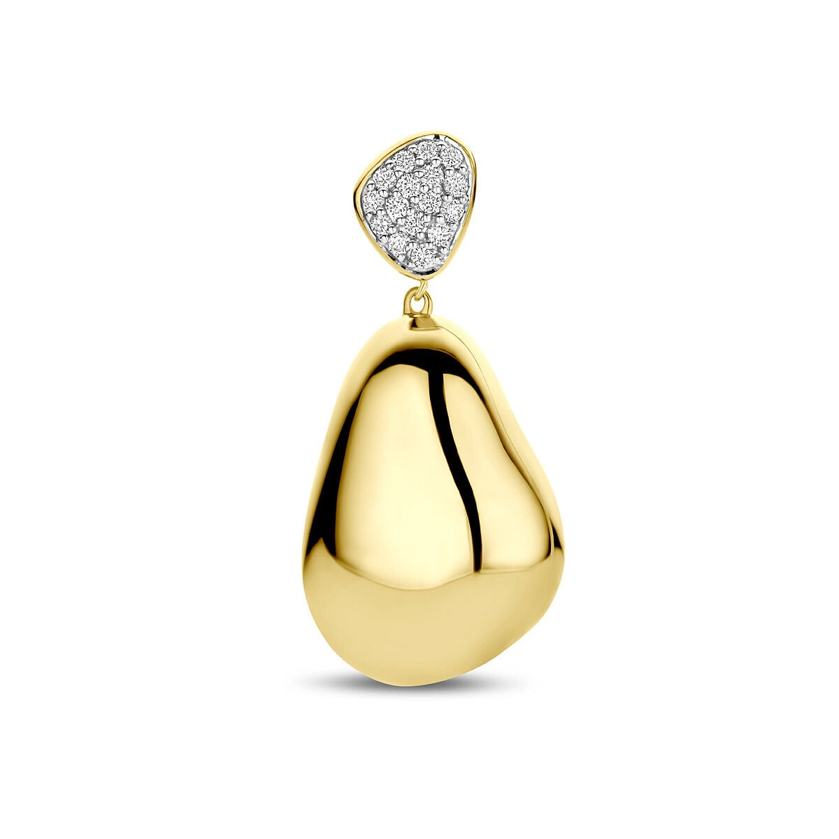 Hänger aus 14k Gelbgold mit pavé-setzenden Diamanten, 0,20 ct, 34 mm lang