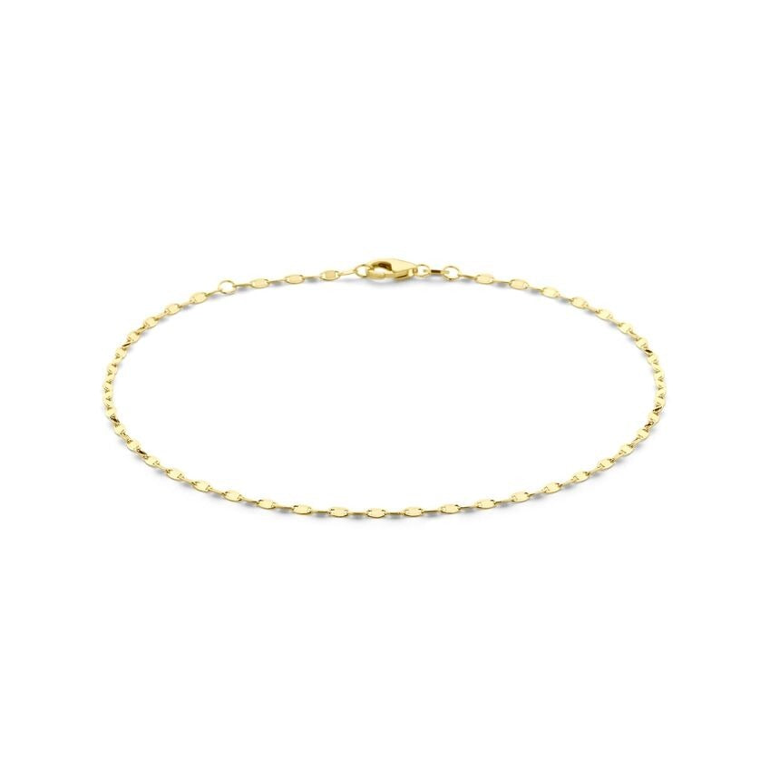 Verstellbares 14k Gelbgold-Armband mit 2 mm breiten Gliedern
