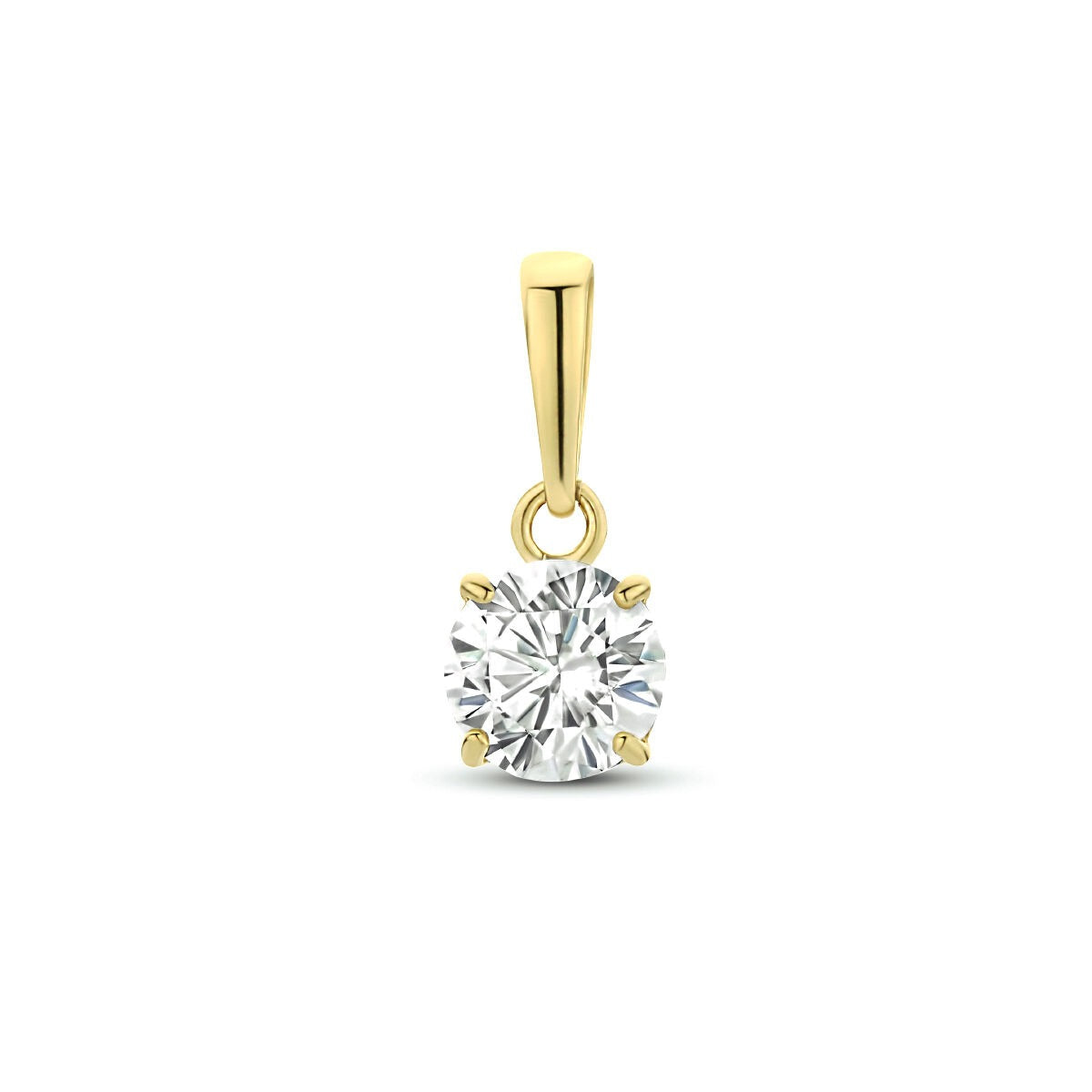 Hänger aus 9 Karat Gelbgold mit brillant geschliffenem Zirkonia