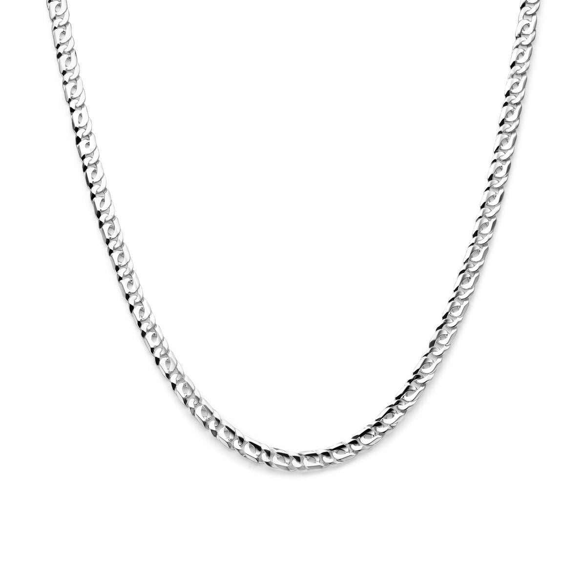 Herren-Kette aus Silber mit groben Anker-Sch links und Karabiner-Verschluss