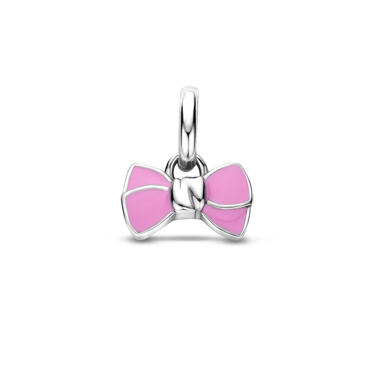 Hänger in Form eines rosa Schleifchens aus rhodiniertem 925 Silber