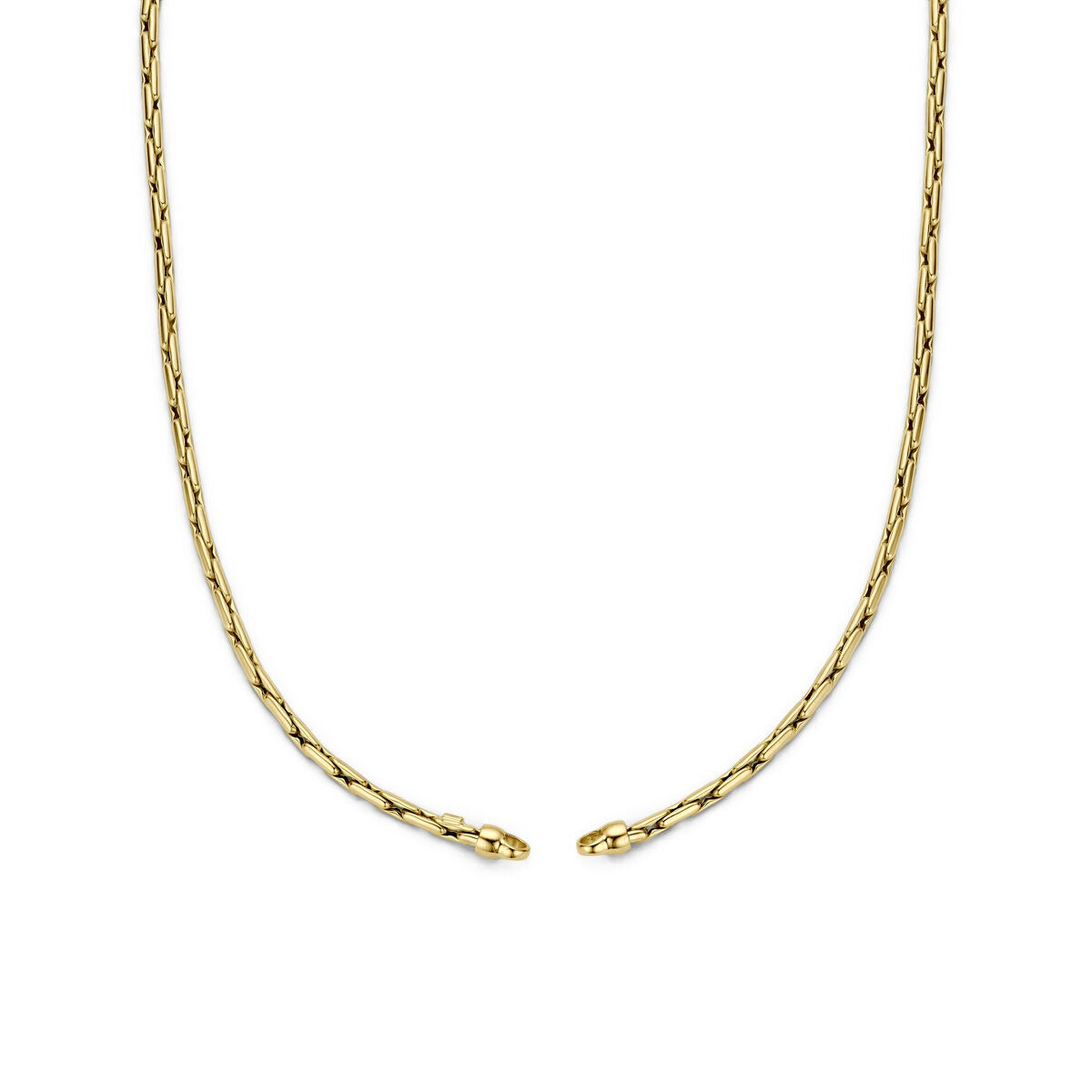 14k gelbes Collier ohne Verschluss mit geflochtenem Design