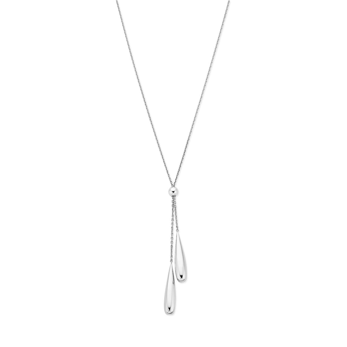 925 Silber Y-Kette mit zwei tropfenförmigen Anhängern