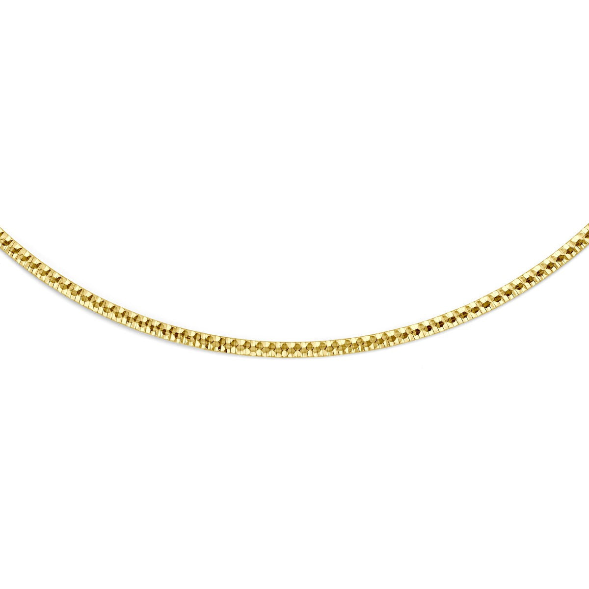 14k Gelbgold Omega Kette flach 2,5 mm 45 cm