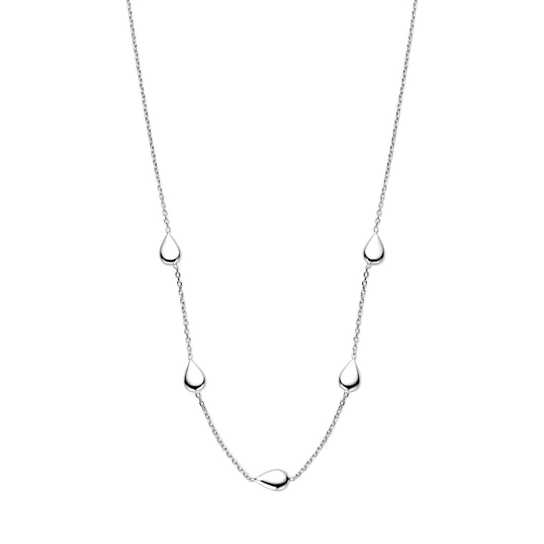 Zilveren ketting met druppelvormige accenten 40 + 4 cm