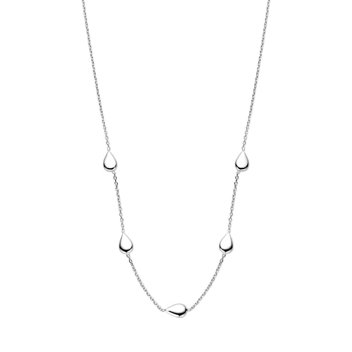 Halskette aus Silber mit tropfenförmigen Akzenten, 40 + 4 cm lang