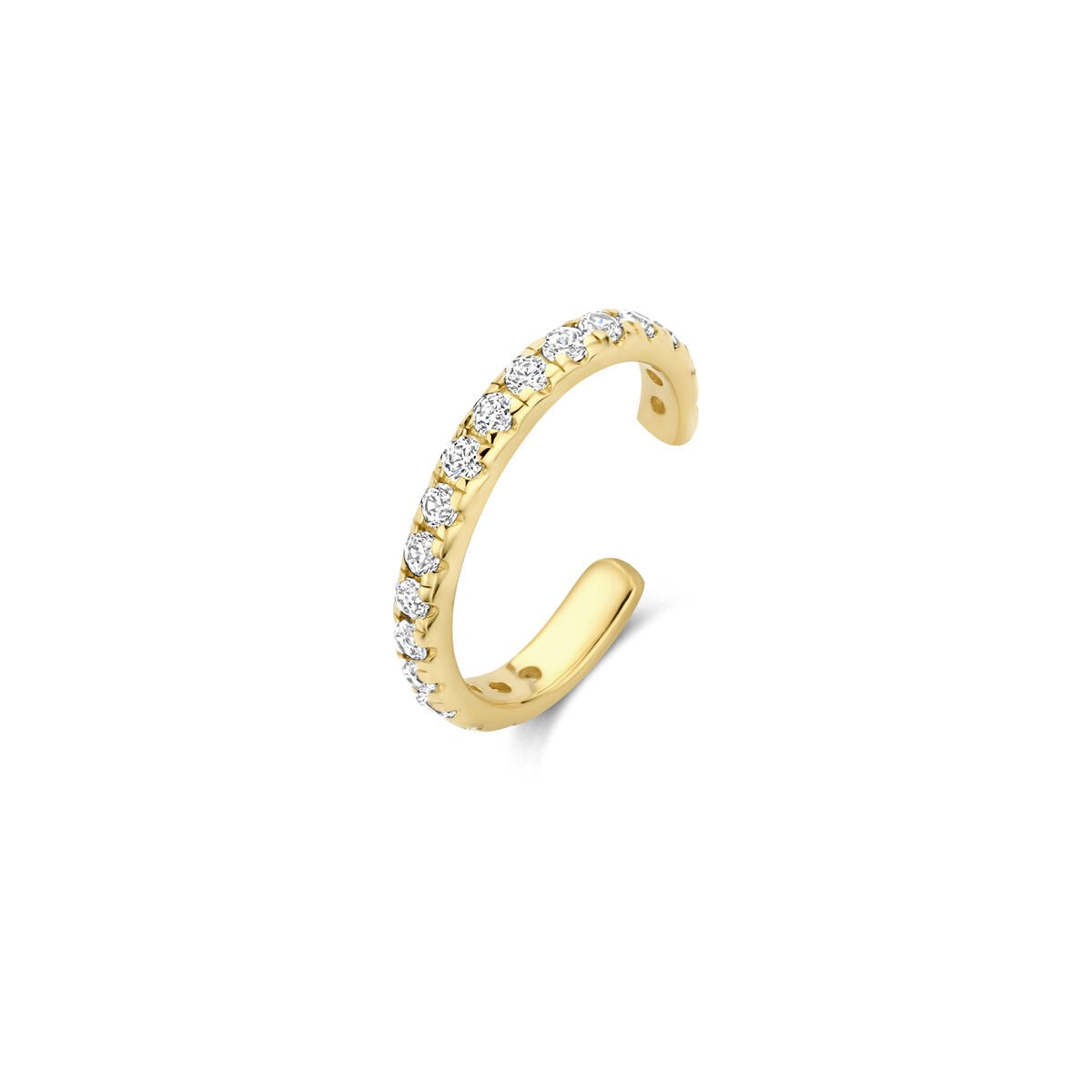 14k gelbgoldener Ear Cuff mit Zirkonia-Steinen