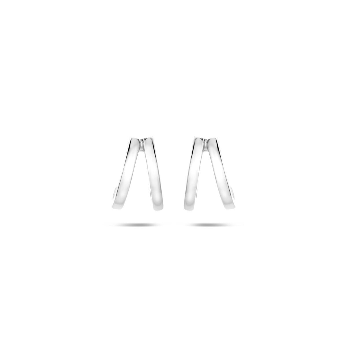 Sterling Silber Steckerohrringe mit schmalem, geometrischem Design