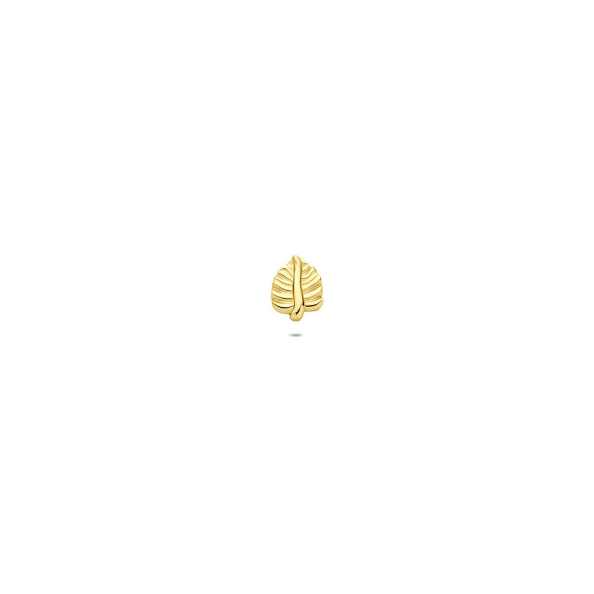 Piercing in Form eines Blattes aus 9-karätigem Gold mit feinen Linien und Details