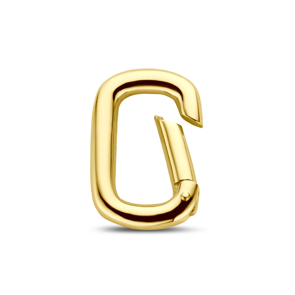Connector in Form einer Paperclip aus 14k gelbem Gold mit glänzender Oberfläche