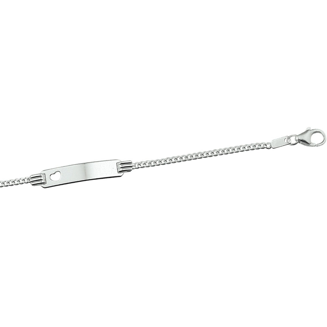 Gravurarmband Herz Panzerplatte 4,8 mm Silber rhodiniert