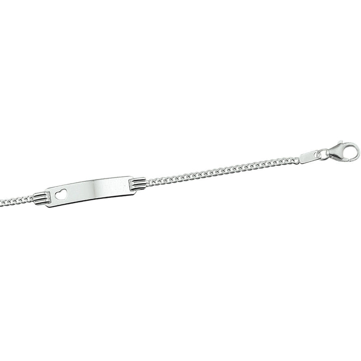 Gravurarmband Herz Panzerplatte 4,8 mm Silber rhodiniert